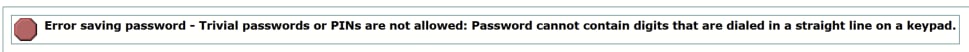 Error saving password