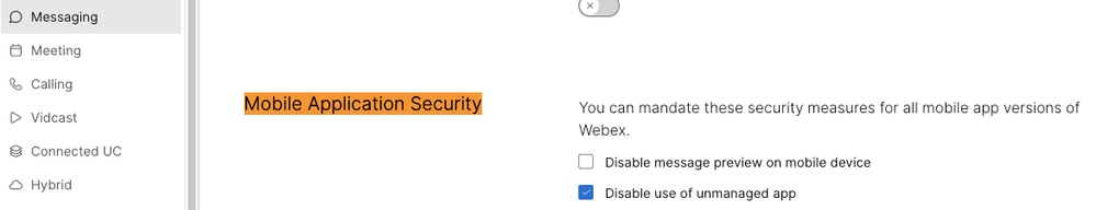 Mobile Application Security Snippet From Control Hub