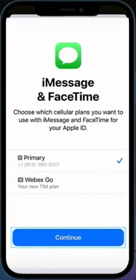 Configure Line for iMessage and FaceTime