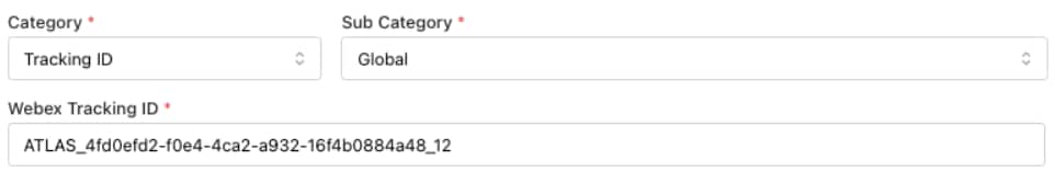 Tracking ID and Webex Tracking ID