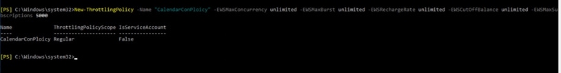 New-ThrottlingPolicy command