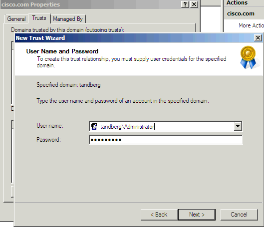 Password specified. Аутентификация Trust. Кросс сервер. Username admin Privilege?. Trust Mailbox.