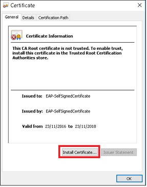 Install certificate