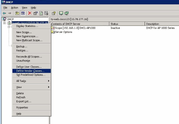 dhcp site-option-space