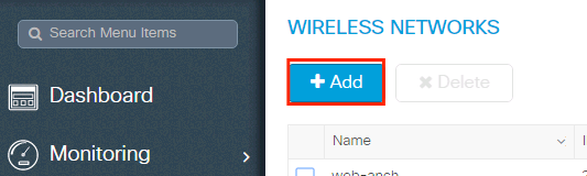 انتقل إلى شبكات WLAN وحدد +Add