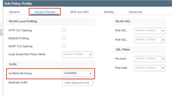 Assign the VLAN to the wireless client