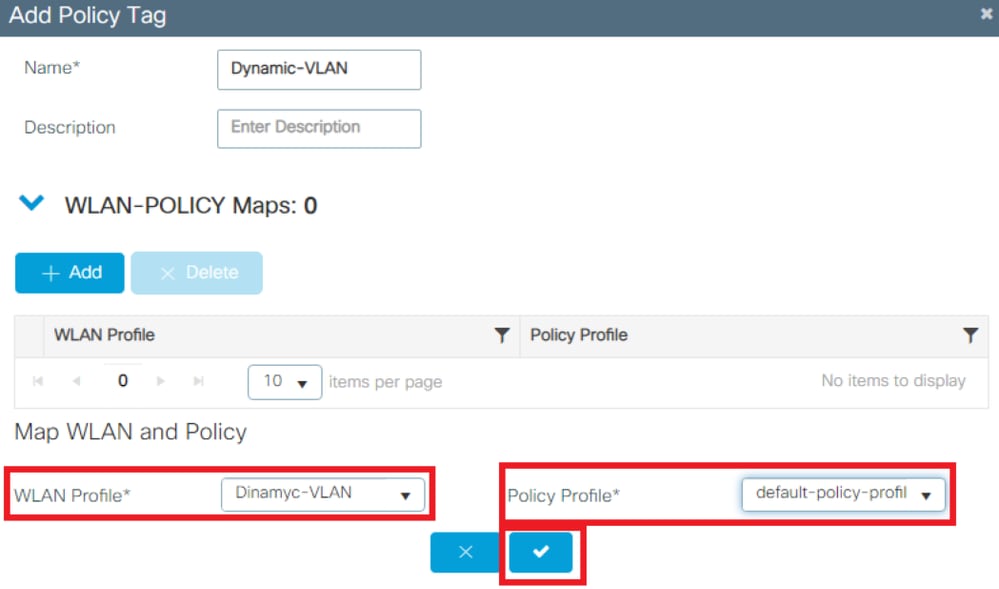 WLAN 프로필을 원하는 정책 프로필에 연결