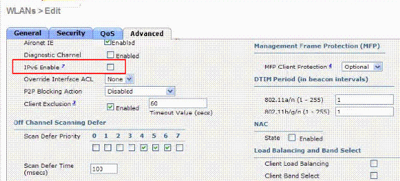 選擇所需的WLAN並選擇Advanced