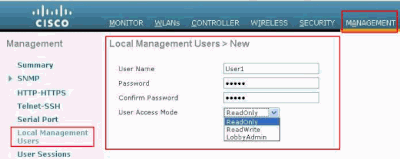 Configure the Management Users Locally on the WLC