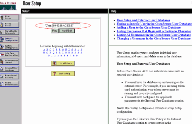 Enter the MAC Address