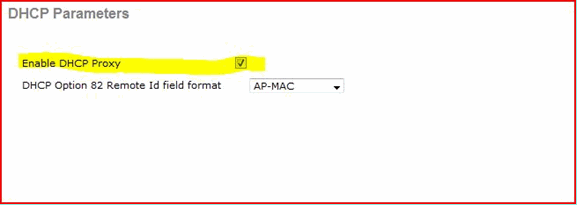 DHCP Parameters 화면에서 DHCP 프록시를 사용하도록 설정하려면 확인란을 선택합니다