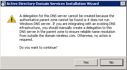 Select Yes in Installation Wizard