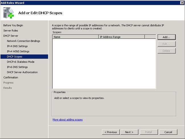 Create a DHCP Scope or Create DHCP Scope