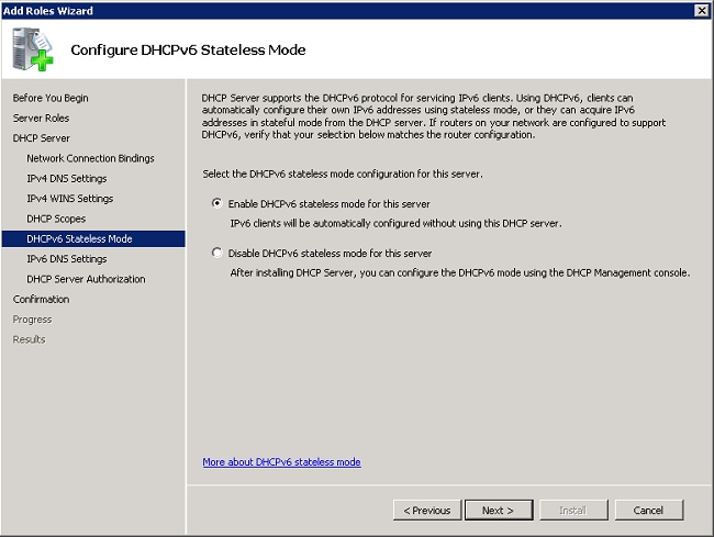 Configure DHCPv6 Stateless Mode