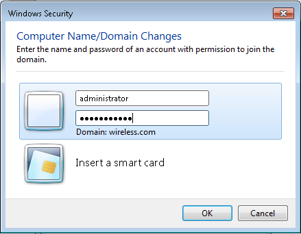 Enter Username as Administrator and the Password to Domain Client Joins