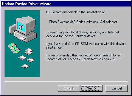 Windows 95 への Cisco Aironet 340/350 シリーズ クライアント 