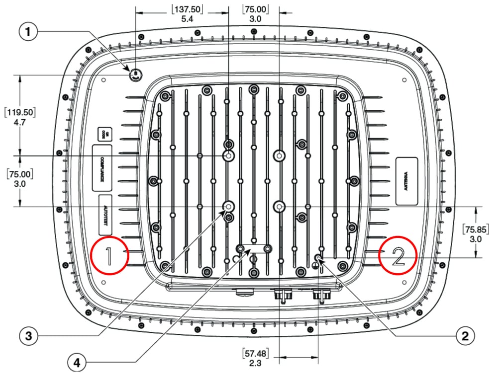 Drawing of the back of the C9104