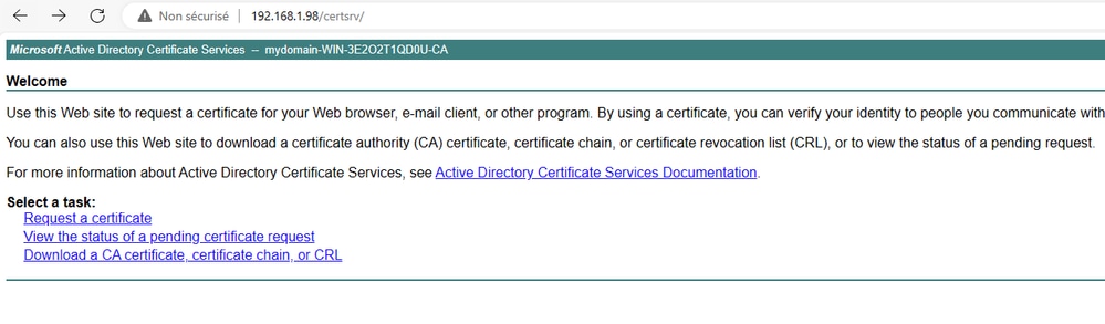 Request a certificate