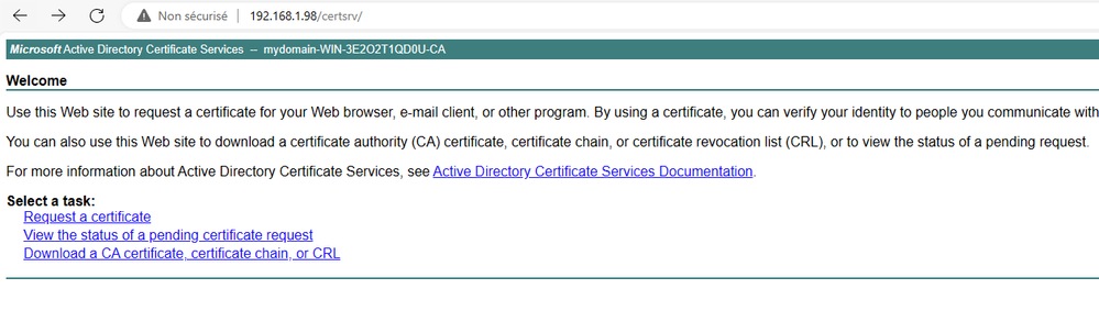 Request a certificate