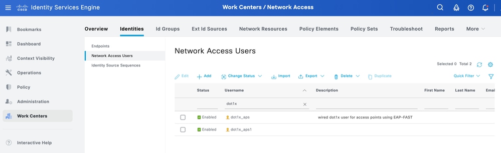 Create users on ISE