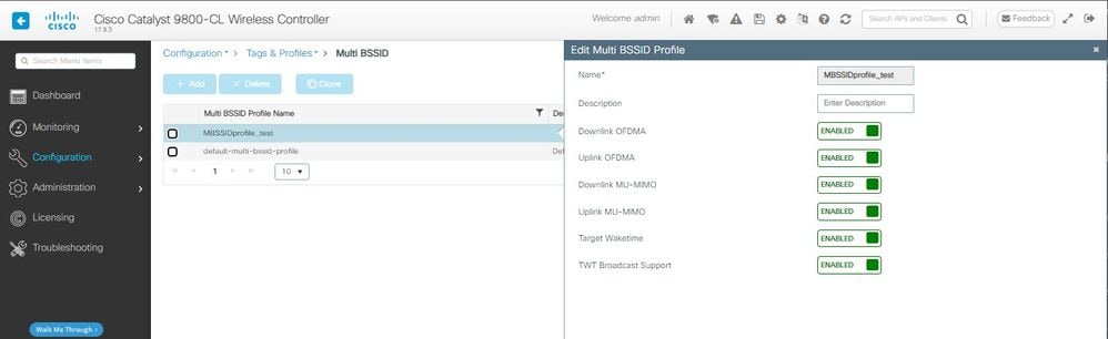 MBSSID profile