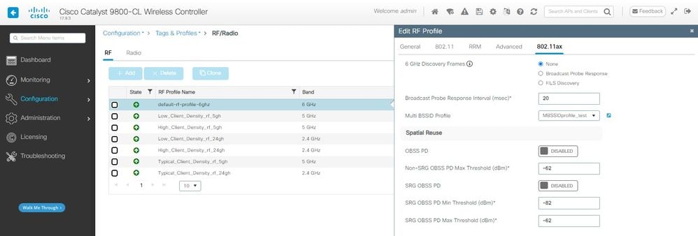 ملف تعريف MBSSID-RFprofile