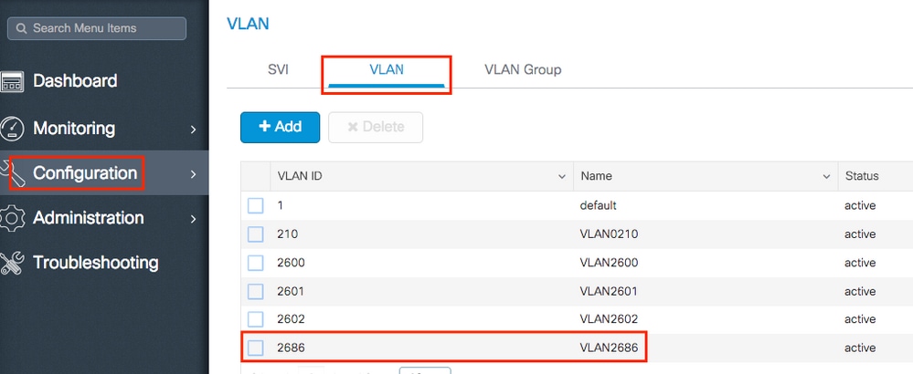 Select a VLAN