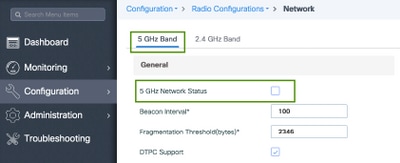 Disable the 5ghz band network