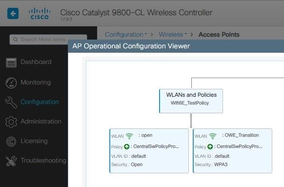 OWE Transition Mode AP Operational Configuration Viewer