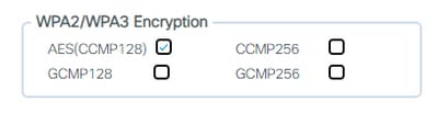 WPA2/3 Encryption options