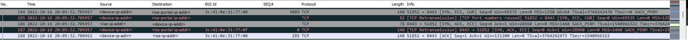 Second Connection and New TCP Session to ISE Portal