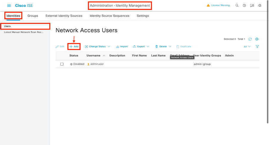 Add a network user