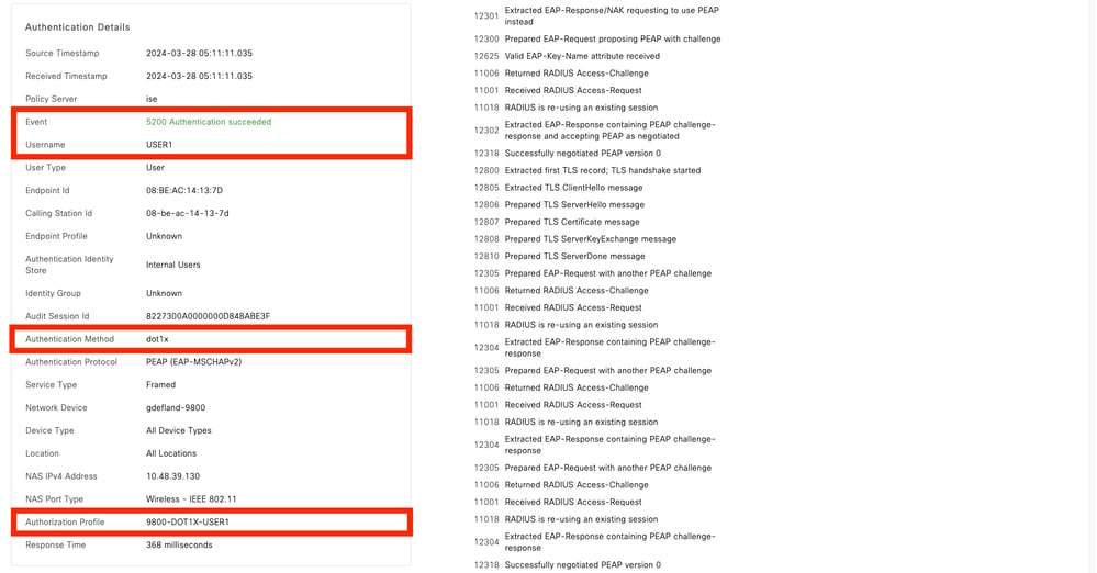 Authentication details