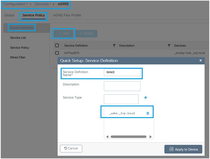 mDNS Custom Service Definition