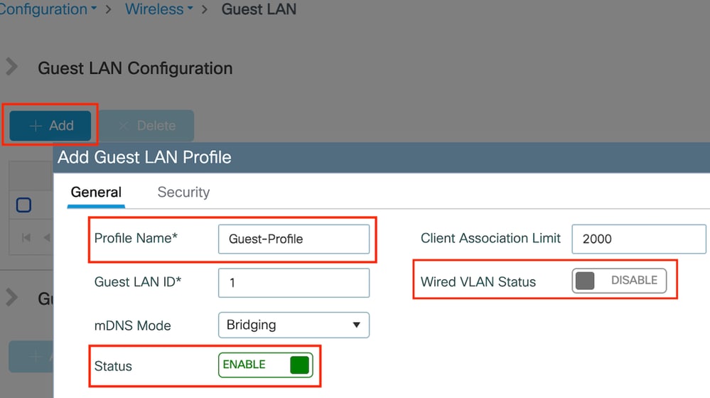 Guest LAN Profile