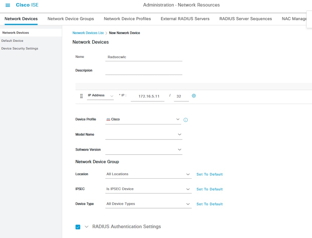 New Network Device Configuration