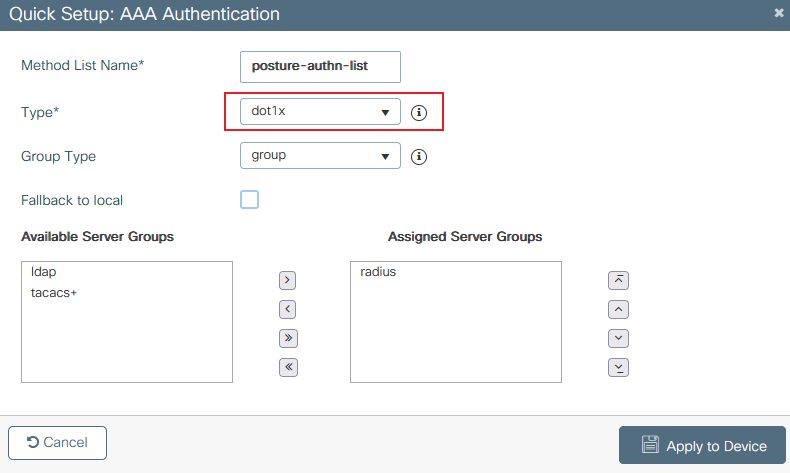 9800 create auth List Details