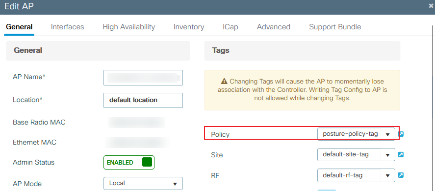 9800 Policy Tag Assignment