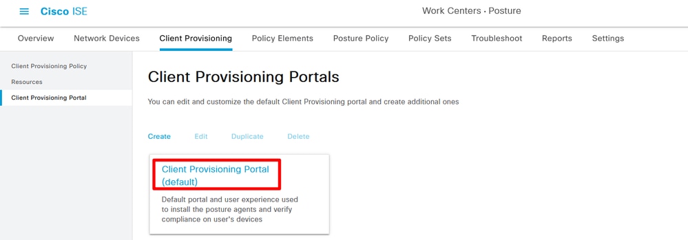Choose Client Provisioning Portal 01