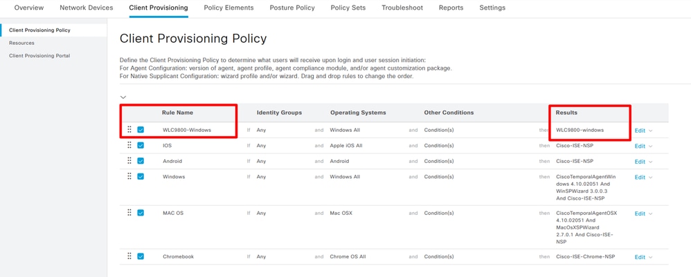 Create Client Provisioning Policy