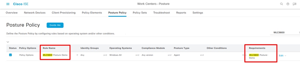 Create Posture Policy