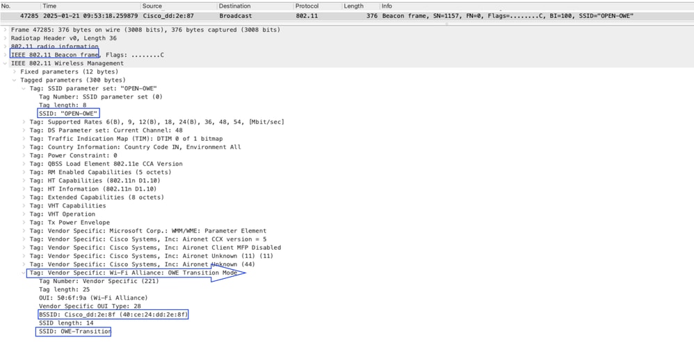 Beacon Frame of OPEN SSID