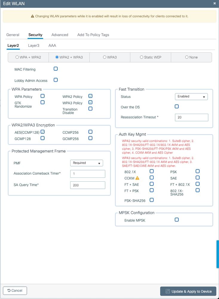 Error Message - Not getting OWE option in AKM
