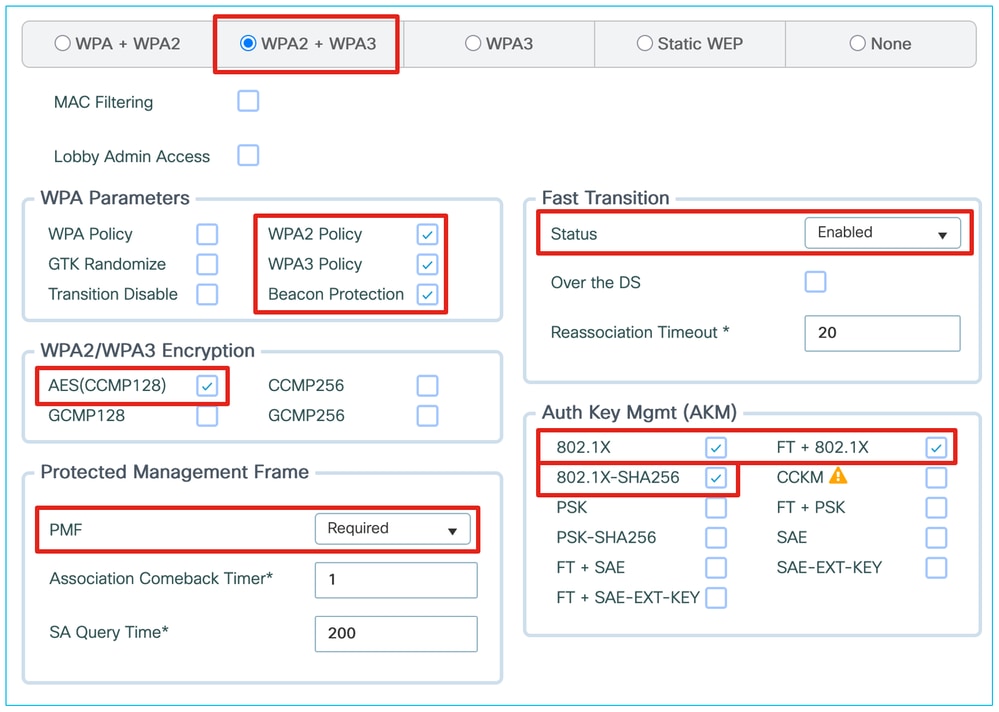 WPA3 dot1x configuration for Wi-Fi 7