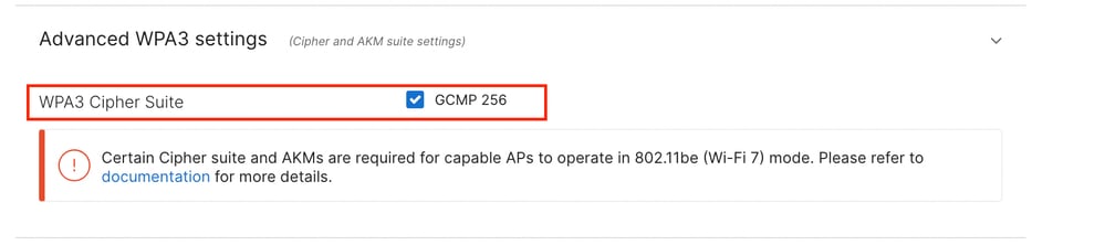 Enable GCMP 256