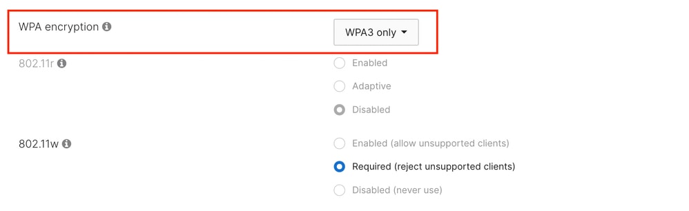 Enable WPA3 only