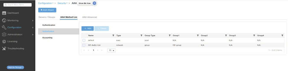 WLC AAA Server Group