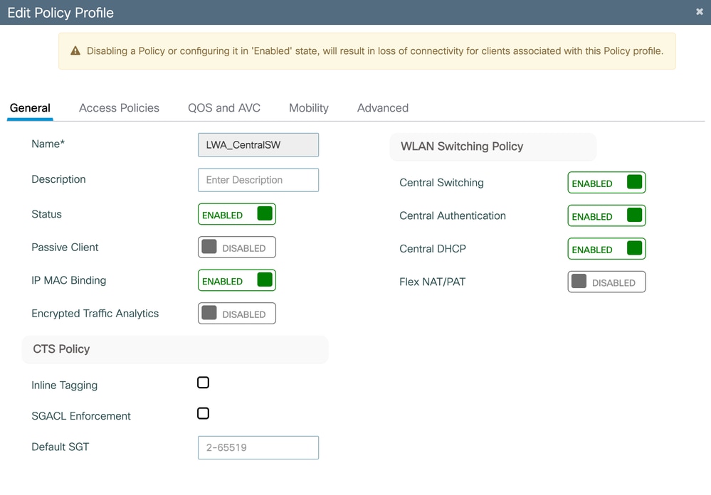 WLAN General Settings