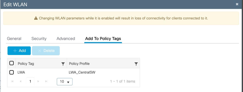 Policy Profile General Settings