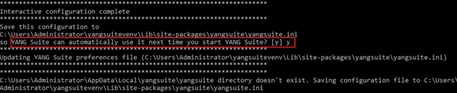 Save Settings and Confirm with Y